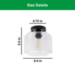 2 Pack led light clear glass, black light fixture glass, metal ceiling light