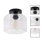 2 Pack led light clear glass, black light fixture glass, metal ceiling light
