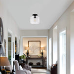 2 Pack led light clear glass, black light fixture glass, metal ceiling light