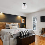 2 Pack led light clear glass, black light fixture glass, metal ceiling light