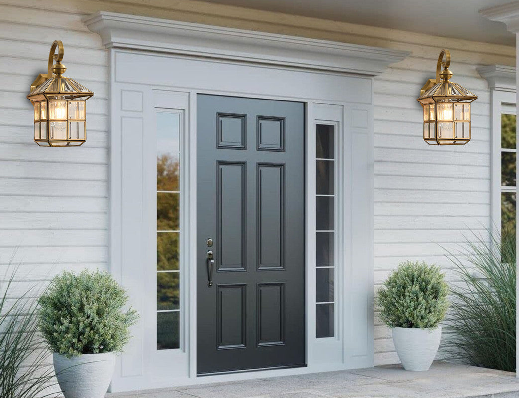 Modern porch lights gold exterior lights metal, glass wall lights