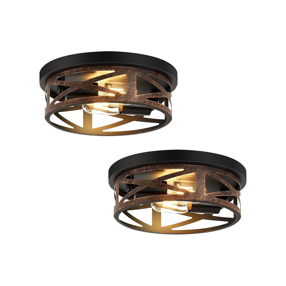 2 Light bulb light retro metal black ceiling light metal kitchen light