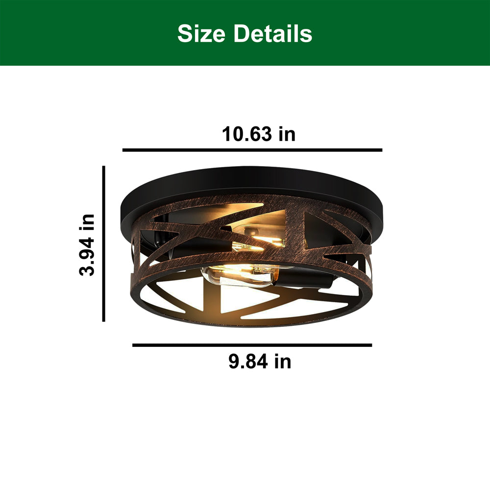 2 Light bulb light retro metal black ceiling light metal kitchen light