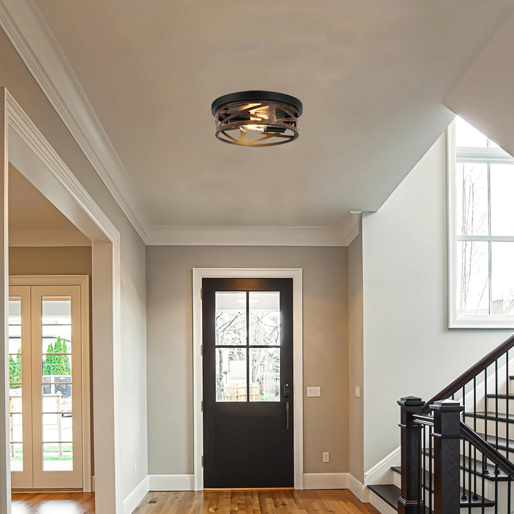 2 Light bulb light retro metal black ceiling light metal kitchen light