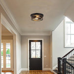 2 Light bulb light retro metal black ceiling light metal kitchen light