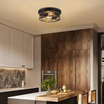 2 Light bulb light retro metal black ceiling light metal kitchen light