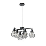 6 Light bulb light black light kitchen metal pendant light