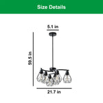 6 Light bulb light black light kitchen metal pendant light