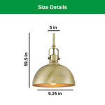9” Hangable lights antique brass pendant light metal kitchen pendant