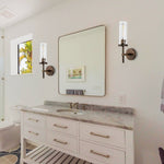 Modern wall light glass brass vanity light fixtures bronze indoor wall sconce