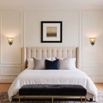 2 Pack light bulb bronze bathroom light fixture glass wall light