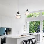 1-Light globe hanging light metal acrylic small chandelier black pendant lighting