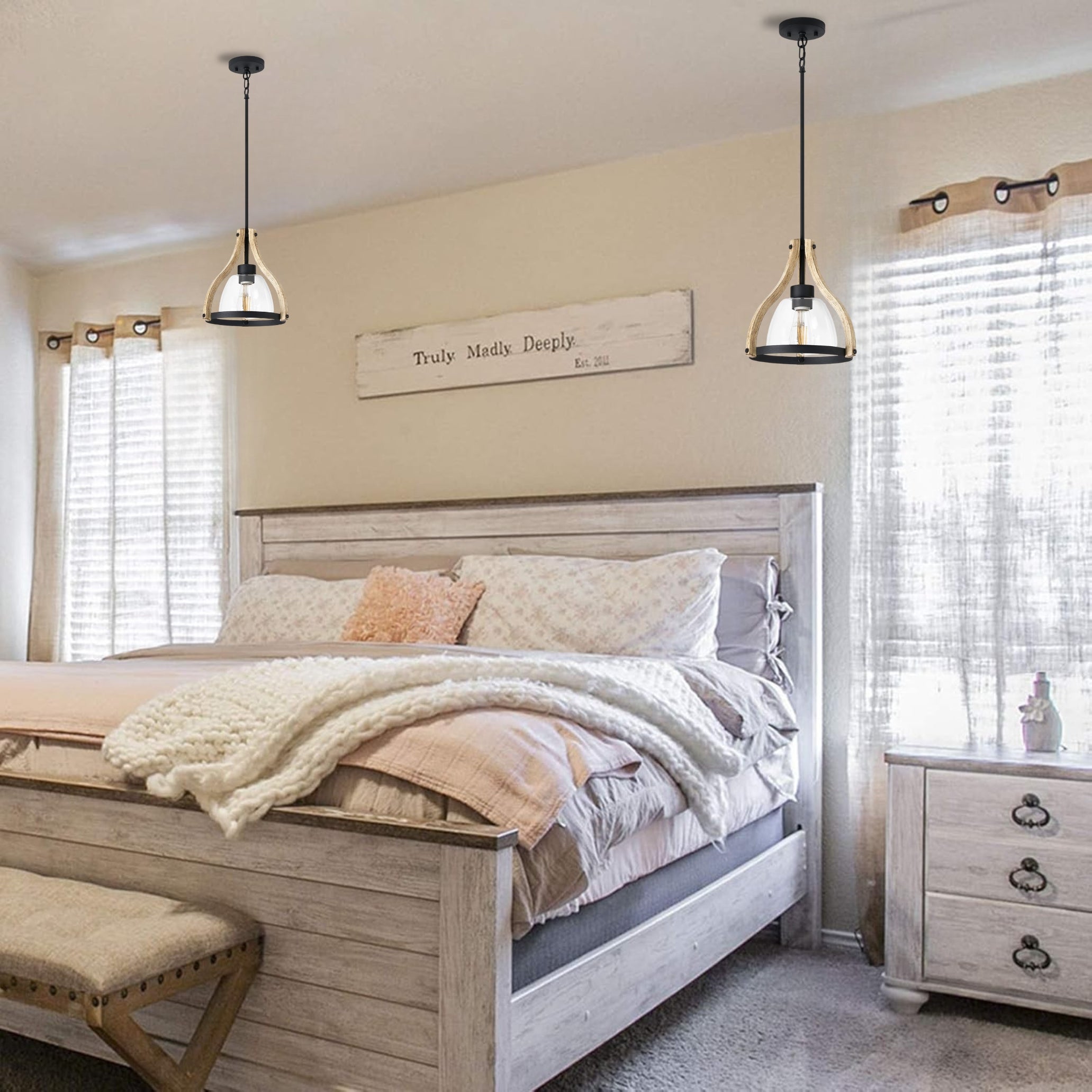 Classic hangable lights oak island lamp glass, metal, wood pendant lig ...