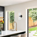 2 Light light fixture black wall sconce metal bathroom light