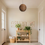 19.65” Light bulb coffee light fixture metal, rattan hallway light