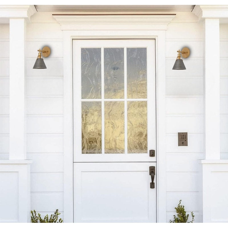 1-Light light fixture dark silver, gold living room lights metal wall sconces