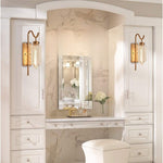 1-Light wall lantern gold light fixture glass, iron living room lights