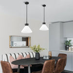 1 Light hanging light black , milk white kitchen lighting glass, metal pendant light