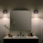 Farmhouse bulb lights black gold bedroom lights glass, metal wall light