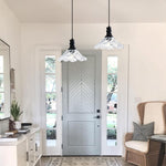 1 Pack kitchen island glass hanging pendant matte black ceiling light