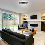 24W flush light glass metal hallway ceiling lamps oil rubbed bronze Birch Wood