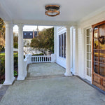 3 lights on a ceiling metal wood kitchen light brown flush mount light