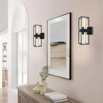 1 Pack wall lighting aluminum glass wall sconce black exterior lamps