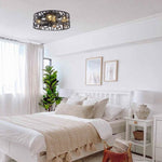 18 Inch caged light fixture black flush mount lights metal ceiling light