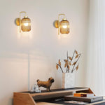 2 Pack bulb lights gold lighting fixtures glass, iron wall sconces