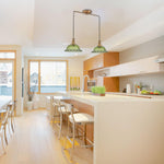 2-Light light fixtures green and gold ceiling light glass, metal kitchen light