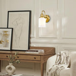1-Light bathroom wall sconces glass metal vanity light gold wall lamp