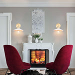 1 Light wall sconce pleated white wall lighting brass, ceramic bedroom wall lighting