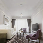 2 Pack living room lighting silver hanging lights Crystal, metal pendant light