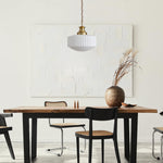 1-light mid century metal glass vintage chandelier white pendant light fixture