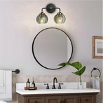2- Lights vanity lights black, green, gold wall lights  glass, metal sconce light