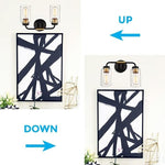 2-Light lighting fixtures Metal bathroom wall sconce lights Black and Gold wall light