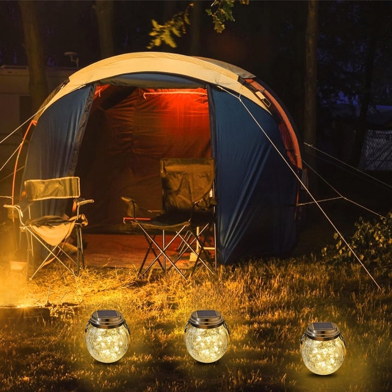 2 Pack LED solar light silver garden light stainless steel, glass christmas light