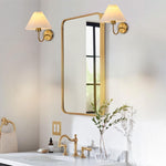 2-Pack sconce lights white+gold wall lights metal, fabric dining room lights