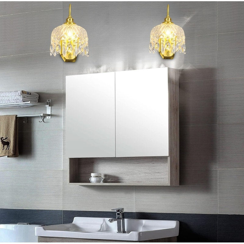 2-Pack wall lights gold sconce lights glass, metal, crystal hallway lights
