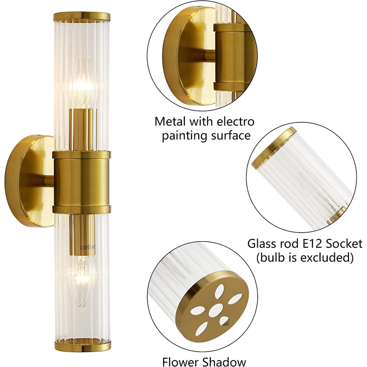 2 light gold wall sconce bathroom wall sconce vanity wall light fixture with glass shade