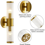 2 light gold wall sconce bathroom wall sconce vanity wall light fixture with glass shade