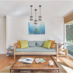 2-pack Crystal lights metal island lights matte black pendant lighting