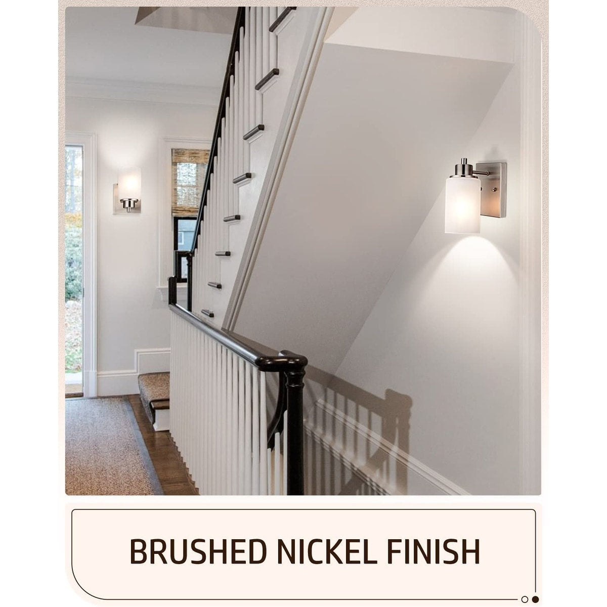 2 pack bath vanity wall light fixture indoor wall sconce frosted glass wall lamp with nickel finish