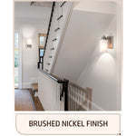 2 pack bath vanity wall light fixture indoor wall sconce frosted glass wall lamp with nickel finish