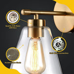 2 pack gold wall light modern glass wall sconces