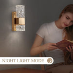 2 pack gold wall sconce crystal wall light modern wall lamp for bedroom