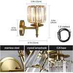 2 pack plug in wall light fixture LED crystal wall lighting bathroom indoor wall lamp