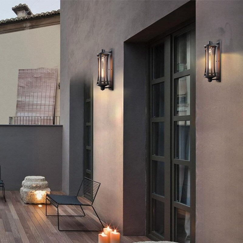 21 Inch porch lights black wall lights aluminum, glass lantern lights