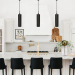 LED hanging light black island lights alloy steel pendant light