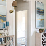 Modern retro light bulb gold wall sconce rattan bathroom light